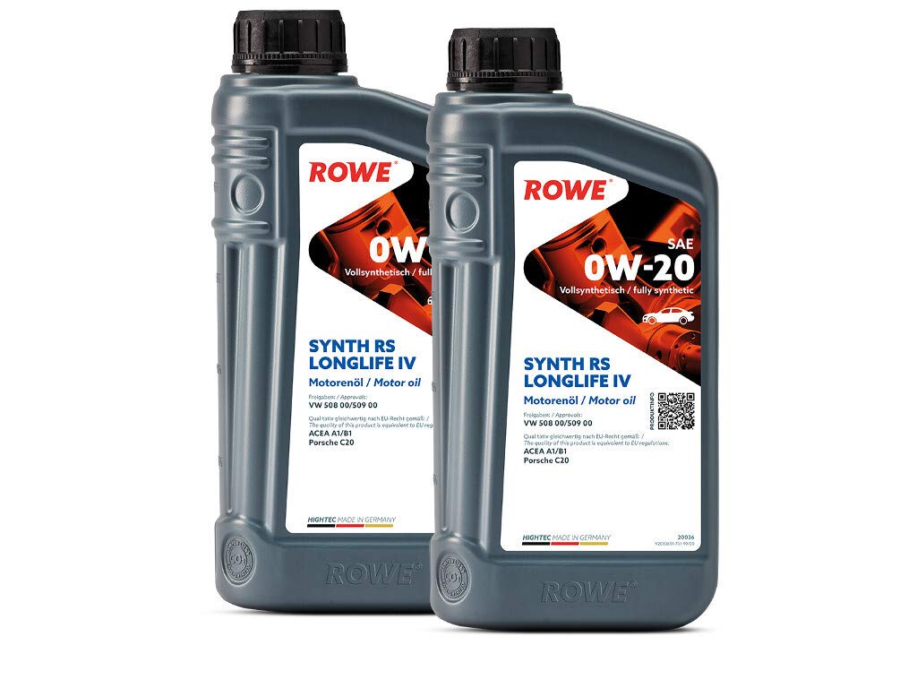 2 (2x1L) Liter ROWE HIGHTEC SYNTH RS LONGLIFE IV SAE 0W-20 Motoröl Made in Germany von ROWE