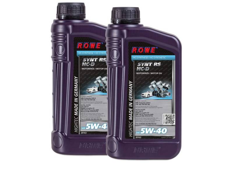 2 Liter (2x1L) ROWE HIGHTEC SYNT RS HC-D SAE 5W-40 Motoröl Made in Germany von ROWE
