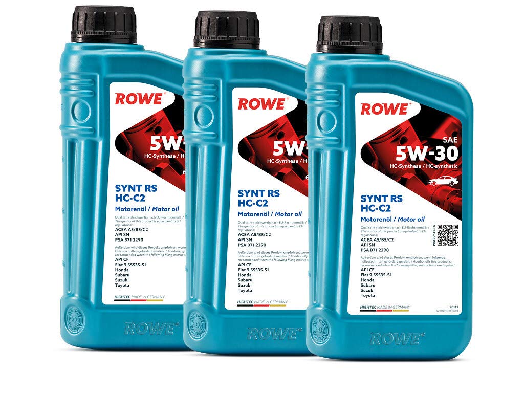 3 (3x1L) Liter ROWE HIGHTEC SYNT RS SAE 5W-30 HC-C2 Motoröl Made in Germany von ROWE