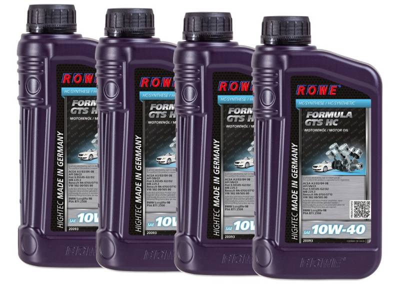 4 (4x1) Liter ROWE HIGHTEC FORMULA GTS SAE 10W-40 HC von ROWE