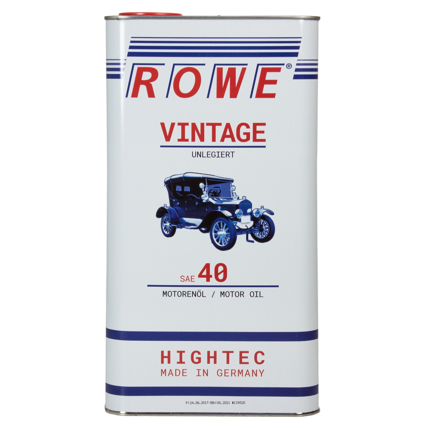 ROWE - 5 Liter HIGHTEC VINTAGE SAE 40 UNLEGIERT Motorenöl - PKW Motoröl mineralisch für Oldtimer und Youngtimer von ROWE