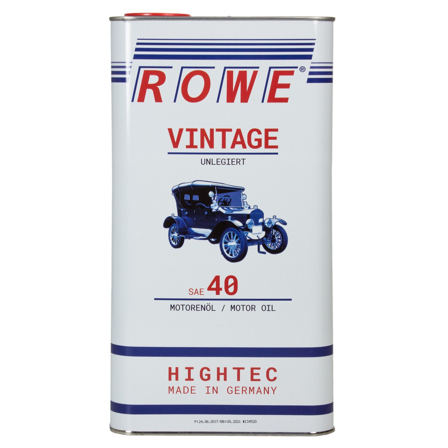 ROWE Hightec Vintage SAE 40 unlegiert - 5 Liter Oldtimer, Youngtimer Motoröl, mineralisch | Made in Germany von ROWE