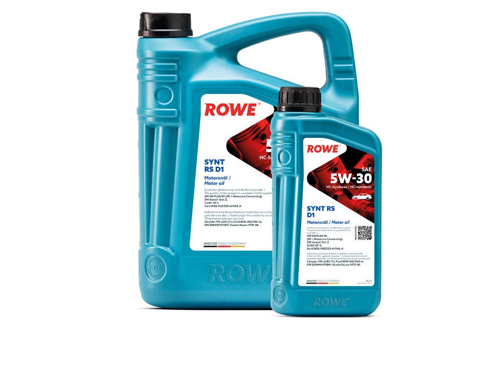 ROWE - 5 + 1 Liter HIGHTEC SYNT RS D1 SAE 5W-30 Motorenöl - PKW Motoröl für exzellente Motor- und Kolbensauberkeit von ROWE