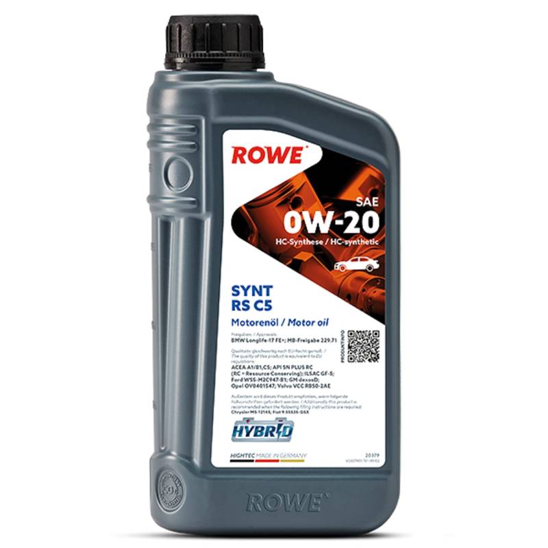 ROWE - 1 Liter HIGHTEC SYNT RS C5 SAE 0W-20 Motorenöl von ROWE