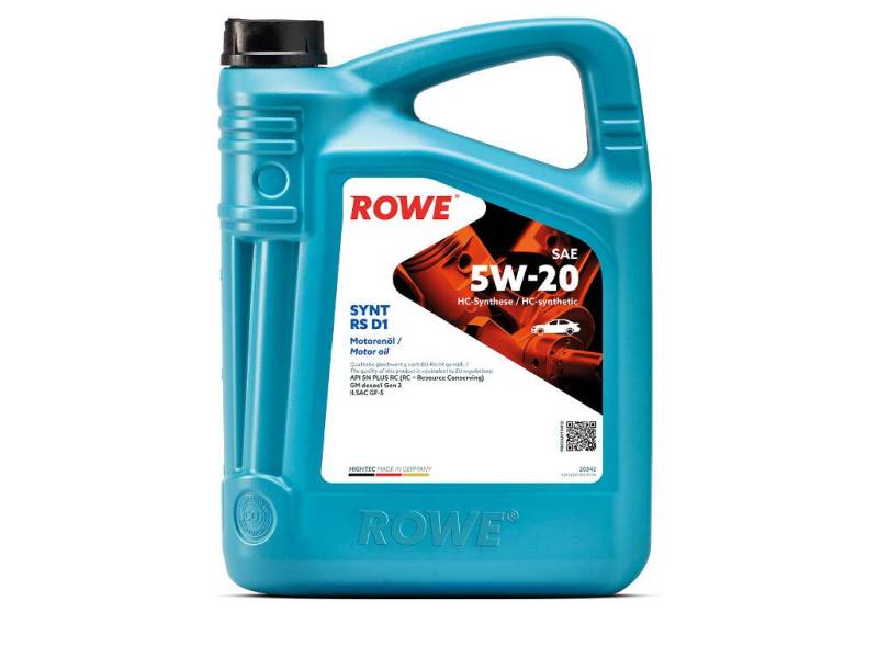 ROWE - 5 Liter HIGHTEC SYNT RS D1 SAE 5W-20 Motorenöl - PKW Motoröl von ROWE
