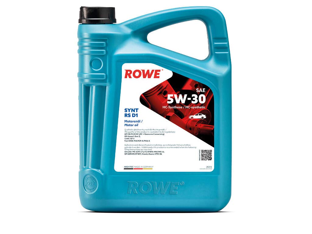ROWE - 5 Liter HIGHTEC SYNT RS D1 SAE 5W-30 Motorenöl - PKW Hochleistungs Motoröl von ROWE