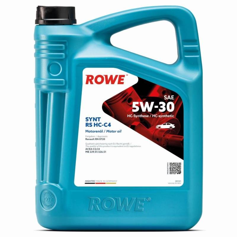 ROWE - 5 Liter HIGHTEC SYNT RS SAE 5W-30 HC-C4 Motorenöl - PKW Motoröl von ROWE