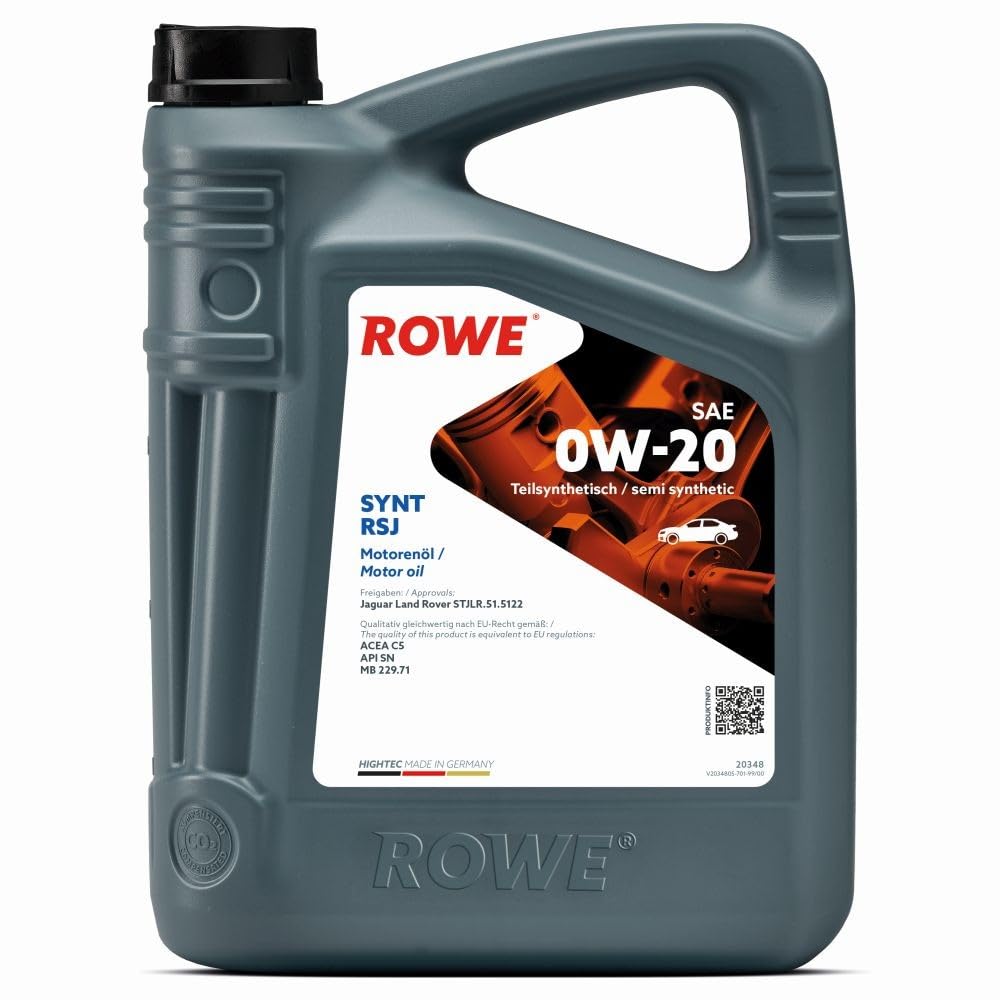 ROWE - 5 Liter HIGHTEC SYNT RSJ SAE 0W-20 Motorenöl - PKW Motoröl für Otto- und Hybridmotoren von ROWE