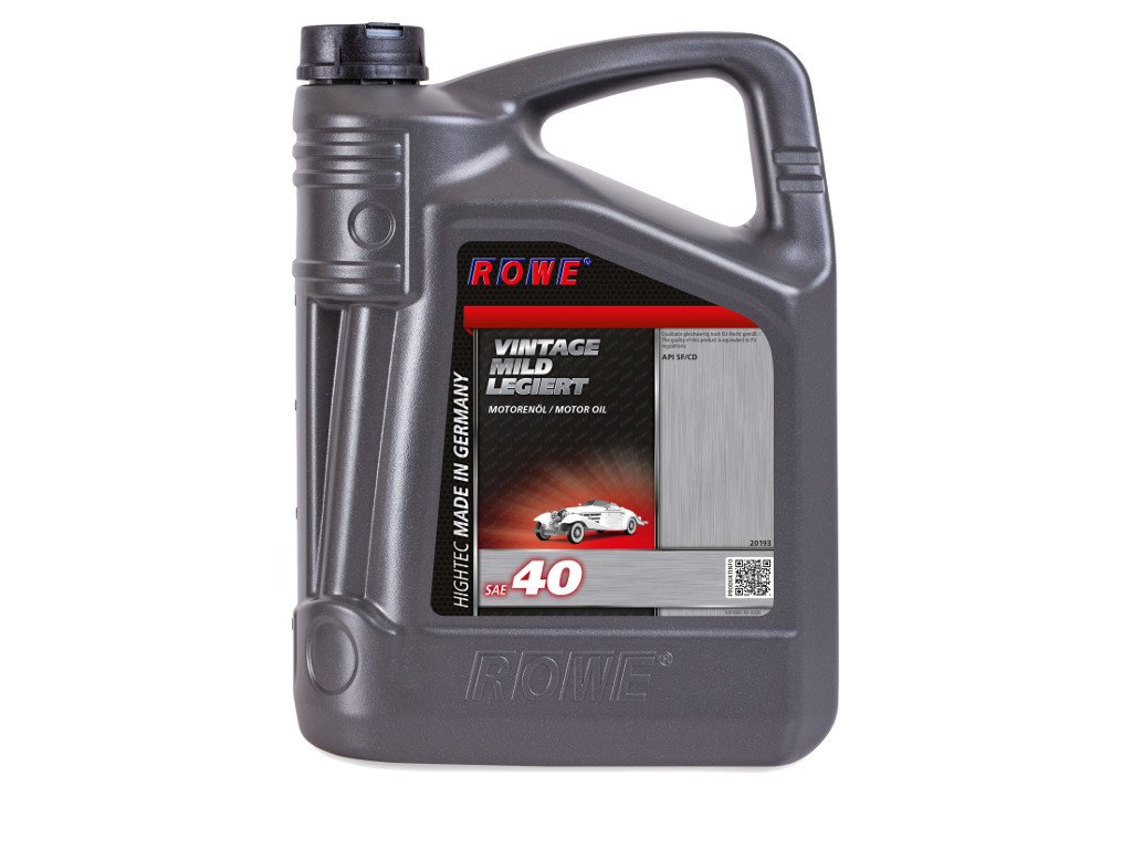 ROWE - 5 Liter HIGHTEC VINTAGE SAE 40 MILD LEGIERT Motorenöl - Motoröl für Oldtimer, Youngtimer von ROWE