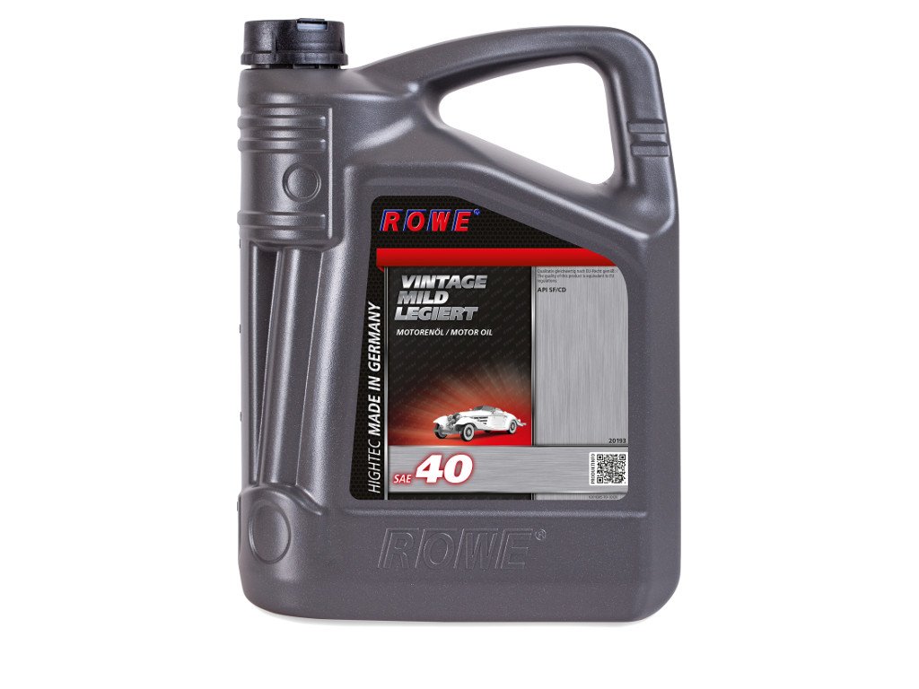 ROWE - 5 Liter HIGHTEC VINTAGE SAE 40 MILD LEGIERT Motorenöl - Motoröl für Oldtimer, Youngtimer ROWE - 5 Liter HIGHTEC VINTAGE SAE 40 MILD LEGIERT Motorenöl - Motoröl für Oldtimer, Youngtimer von ROWE