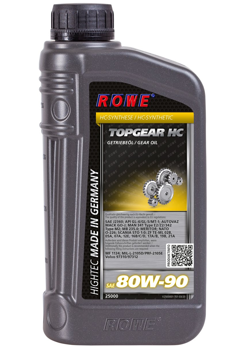 ROWE Hightec Topgear SAE 80W-90 HC - 1 Liter PKW Getriebeöl vollsynthetisch (HC-Synthese) | Made in Germany von ROWE
