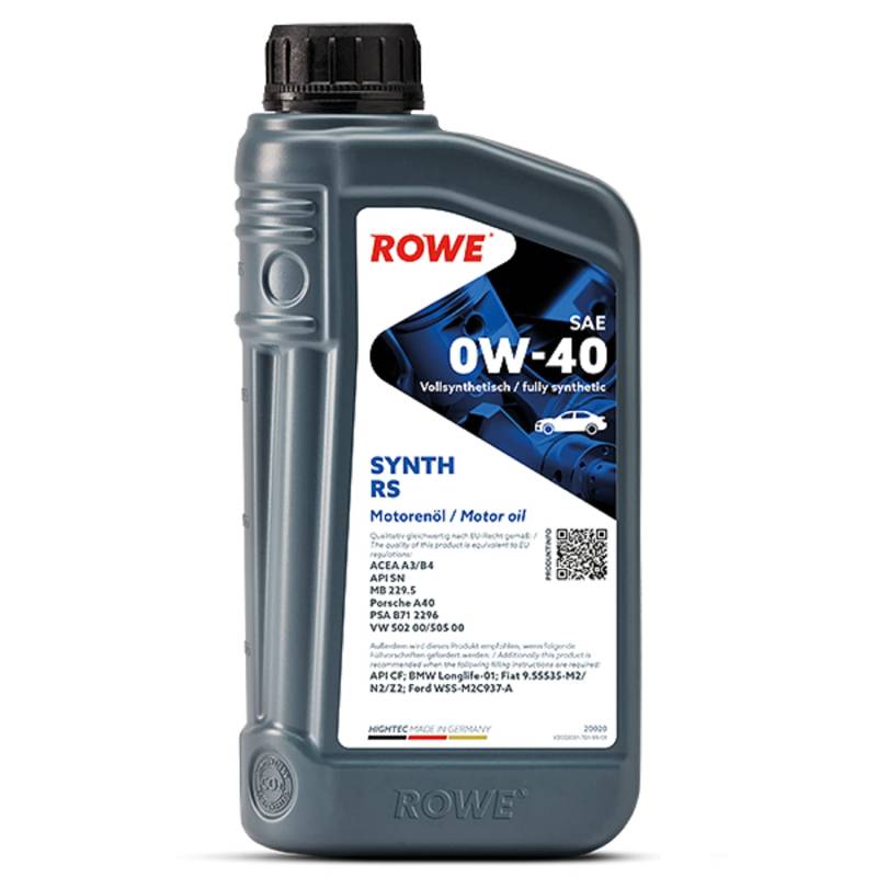 ROWE - 1 Liter HIGHTEC SYNTH RS SAE 0W-40 Motorenöl - PKW Motoröl von ROWE