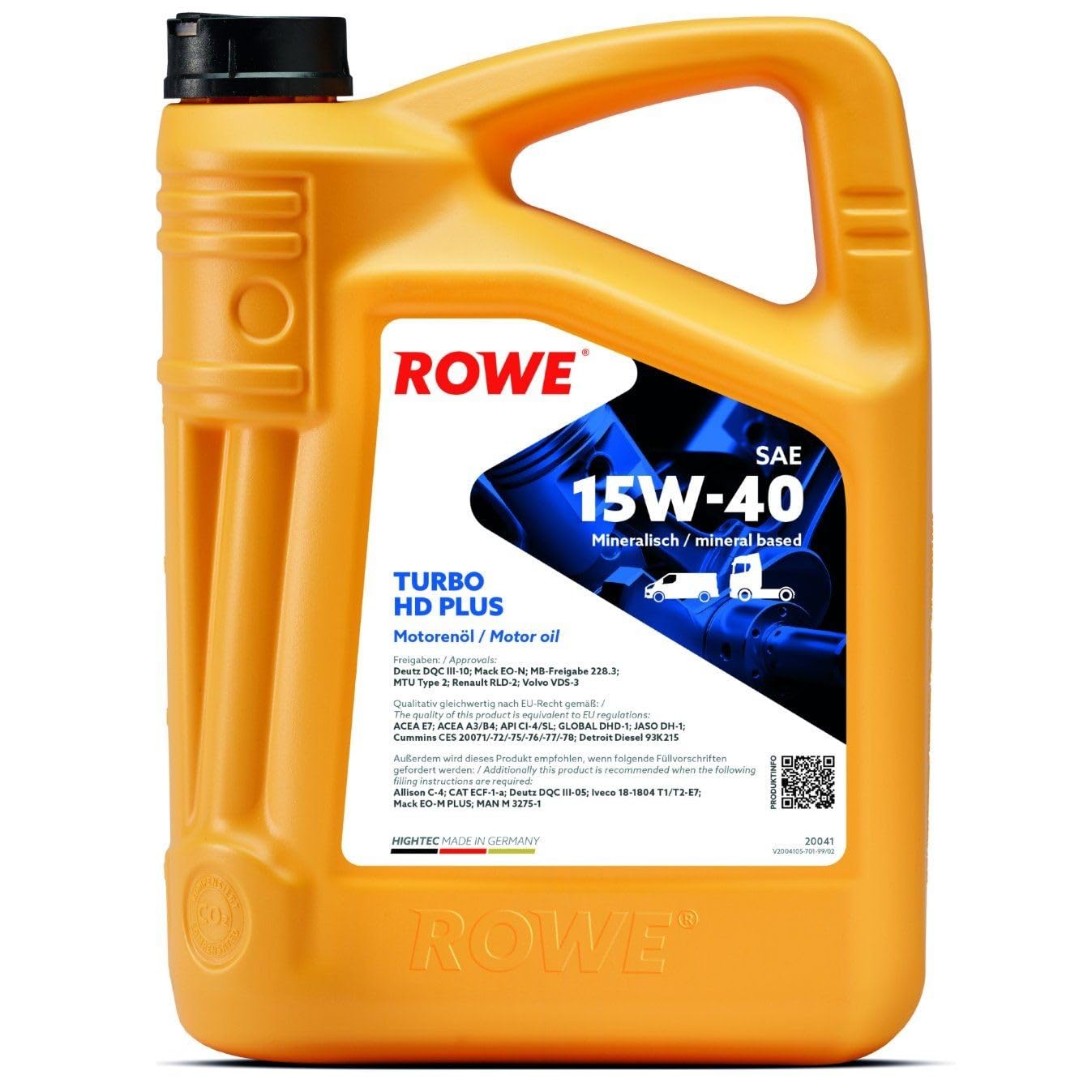 ROWE HIGHTEC TURBO HD SAE 15W-40 PLUS, 5 Liter von ROWE