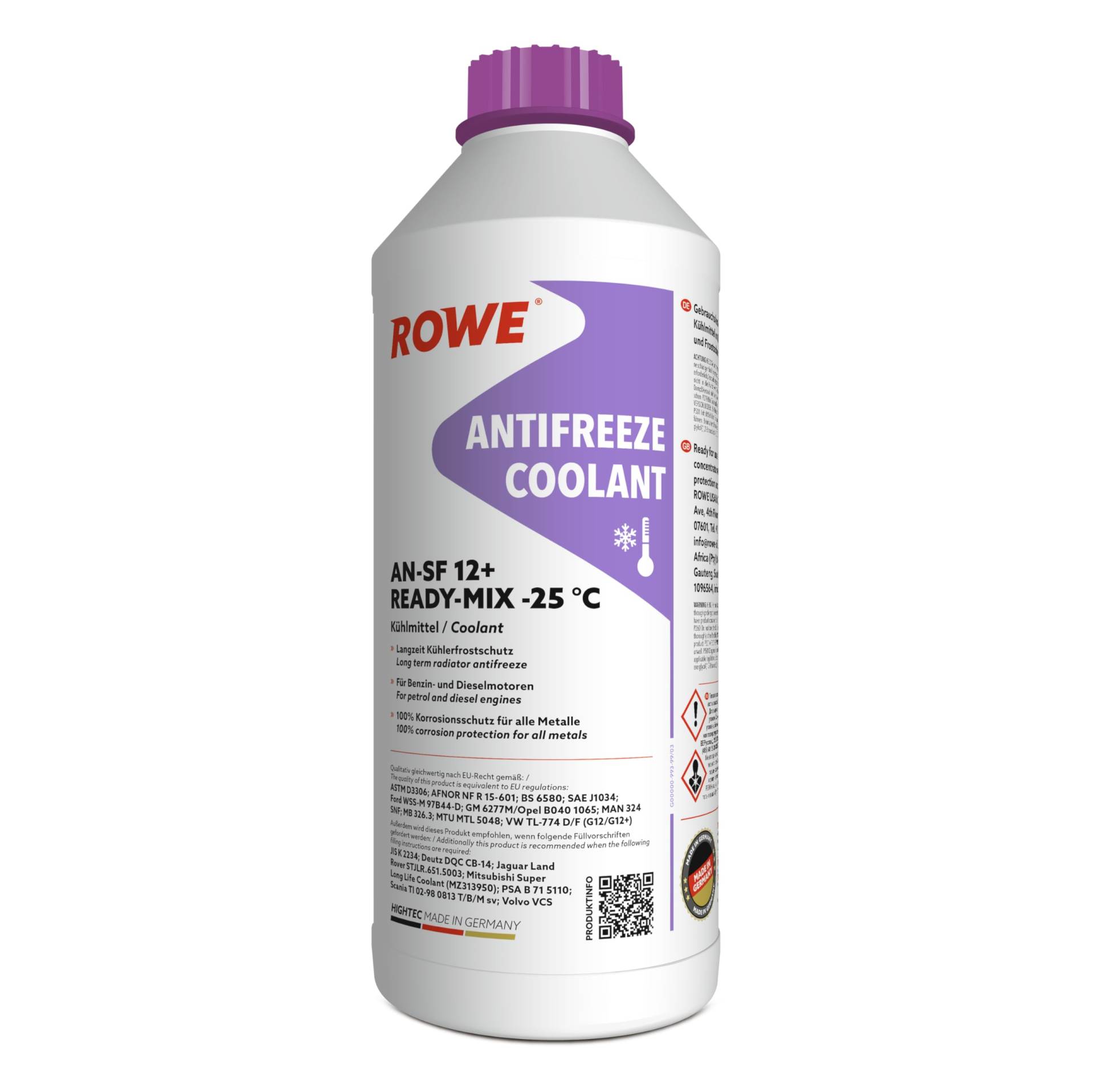 ROWE Hightec Antifreeze AN-SF 12+ Ready-Mix -25 °C - 1,5 Liter PKW Kühler-Frostschutzmittel | Made in Germany ROWE Hightec Antifreeze AN-SF 12+ Ready-Mix -25 °C - 1,5 Liter PKW Kühler-Frostschutzmittel | Made in Germany von ROWE