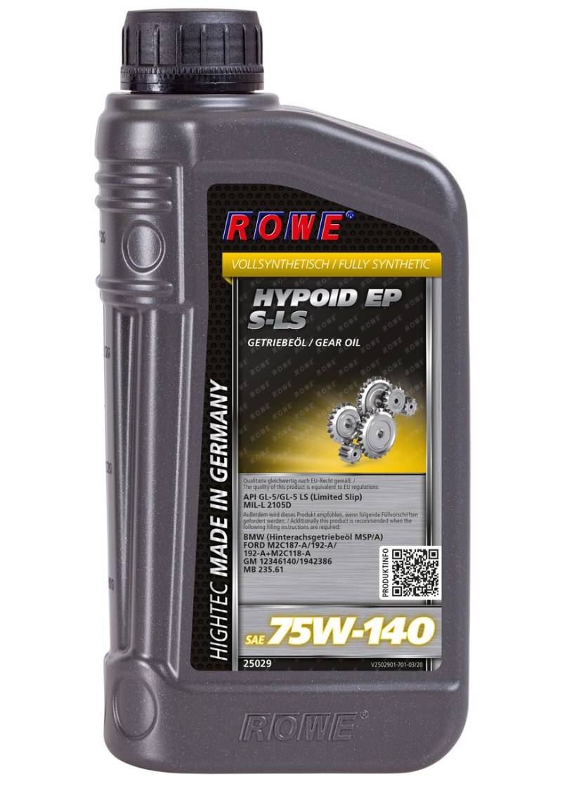 ROWE Hightec Hypoid EP SAE 75W-140 S-LS - 1 Liter PKW Getriebeöl vollsynthetisch (HC-Synthese) | Made in Germany von ROWE