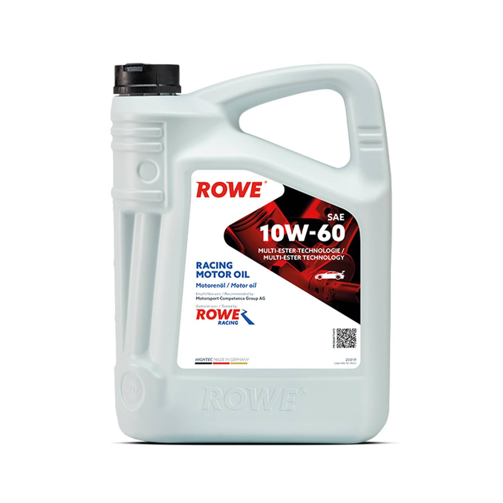 ROWE 20019 HIGHTEC RACING MOTOR OIL SAE 10W-60 - vollsynthetisches Motorenöl mit Multi-Ester-Technologie für Rennsport - 5 Liter von ROWE