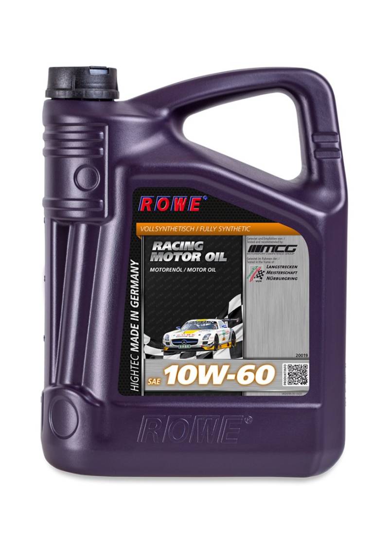 ROWE 20019 HIGHTEC RACING MOTOR OIL SAE 10W-60 - vollsynthetisches Motorenöl mit Multi-Ester-Technologie für Rennsport - 5 Liter von ROWE