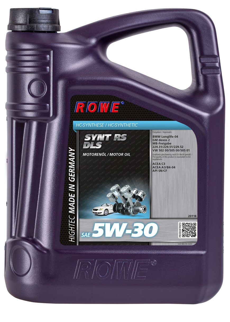 ROWE Hightec Synt RS SAE 5W-30 DLS- 5 Liter PKW-Motoröl, vollsynthetisch (HC-Synthese) |Made in Germany ROWE Hightec Synt RS SAE 5W-30 DLS- 5 Liter PKW-Motoröl, vollsynthetisch (HC-Synthese) |Made in Germany von ROWE