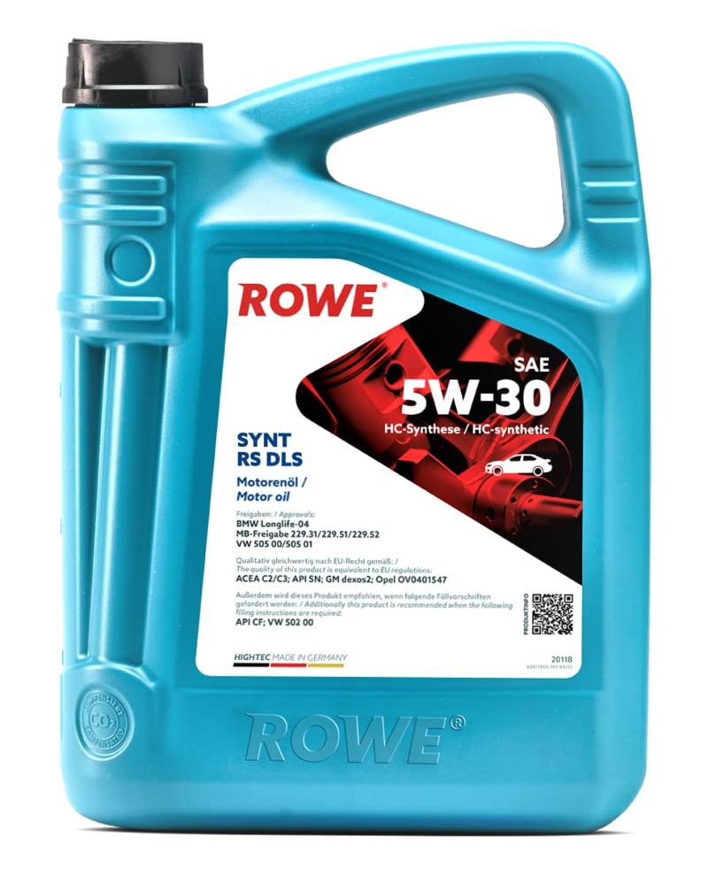 ROWE - 1 Liter HIGHTEC SYNT RS SAE 5W-30 DLS Motorenöl - Hochleistungs PKW Motoröl von ROWE
