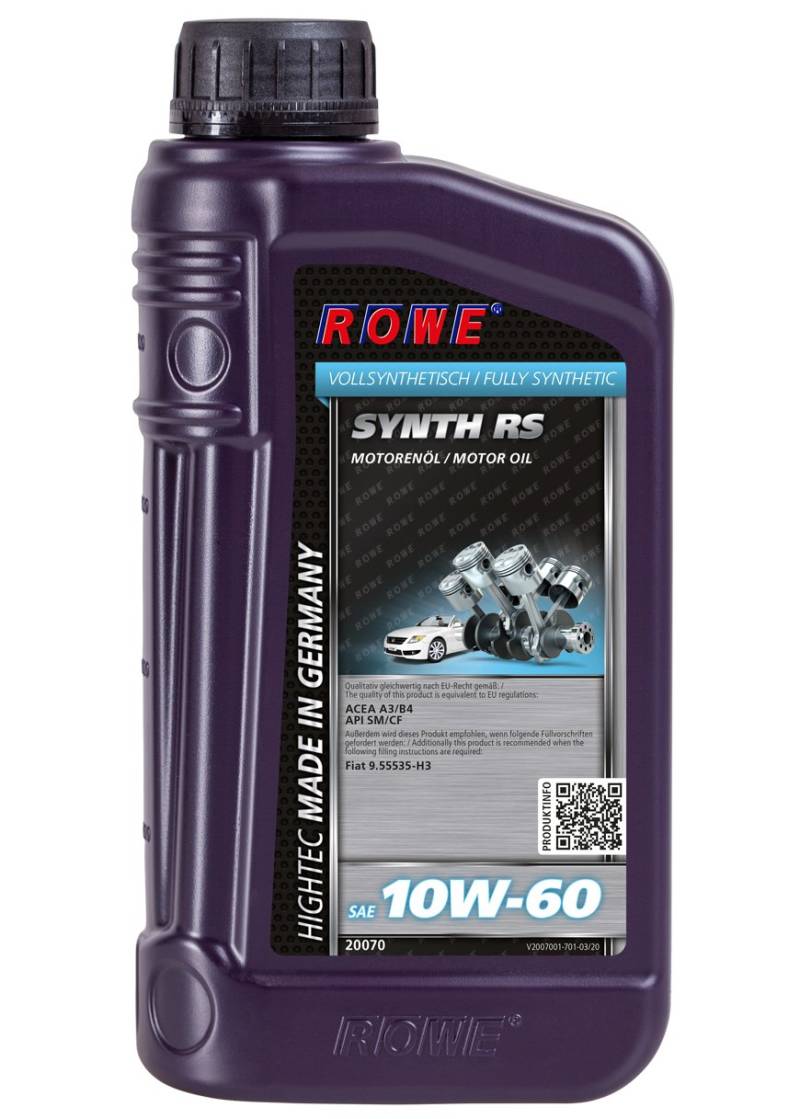 ROWE Hightec Synth RS SAE 10W-60-1 Liter PKW-Motoröl vollsynthentisch | Made in Germany von ROWE