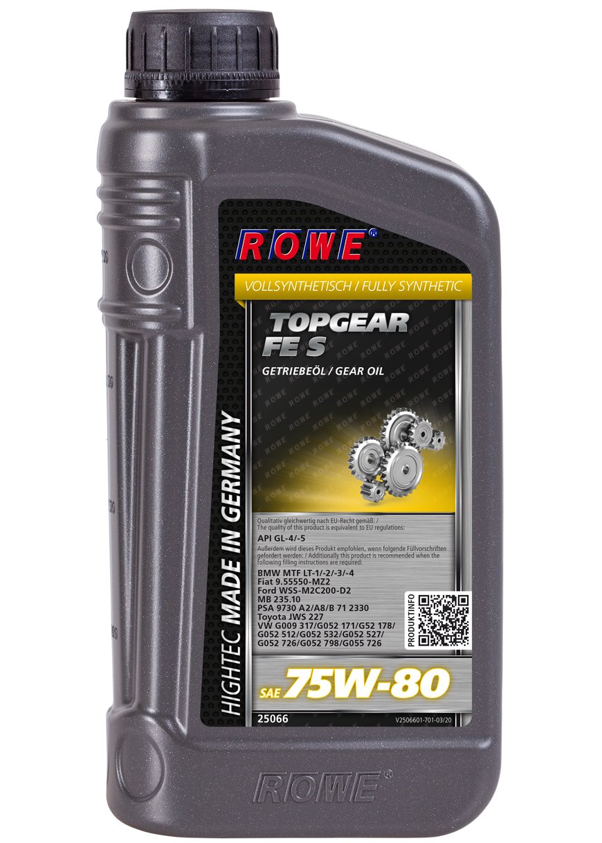ROWE Hightec Topgear FE SAE 75W-80 S - 1 Liter PKW Getriebeöl voll-synthetisch| Made in Germany ROWE Hightec Topgear FE SAE 75W-80 S - 1 Liter PKW Getriebeöl voll-synthetisch| Made in Germany von ROWE