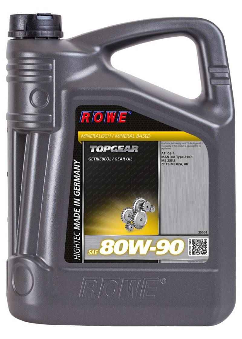 ROWE Hightec Topgear SAE 80W-90-5 Liter PKW Getriebeöl mineralisch | Made in Germany von ROWE