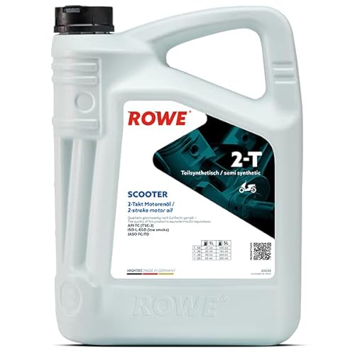 ROWE - 5 Liter HIGHTEC 2-T SCOOTER Motorenöl - Motoröl für 2-Takt Motoren teilsynthetisch, für Roller/Scooter von ROWE