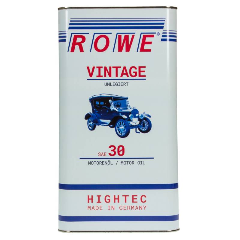 ROWE - 5 Liter HIGHTEC VINTAGE SAE 30 UNLEGIERT Motorenöl - PKW Motoröl mineralisch für Oldtimer und Youngtimer von ROWE