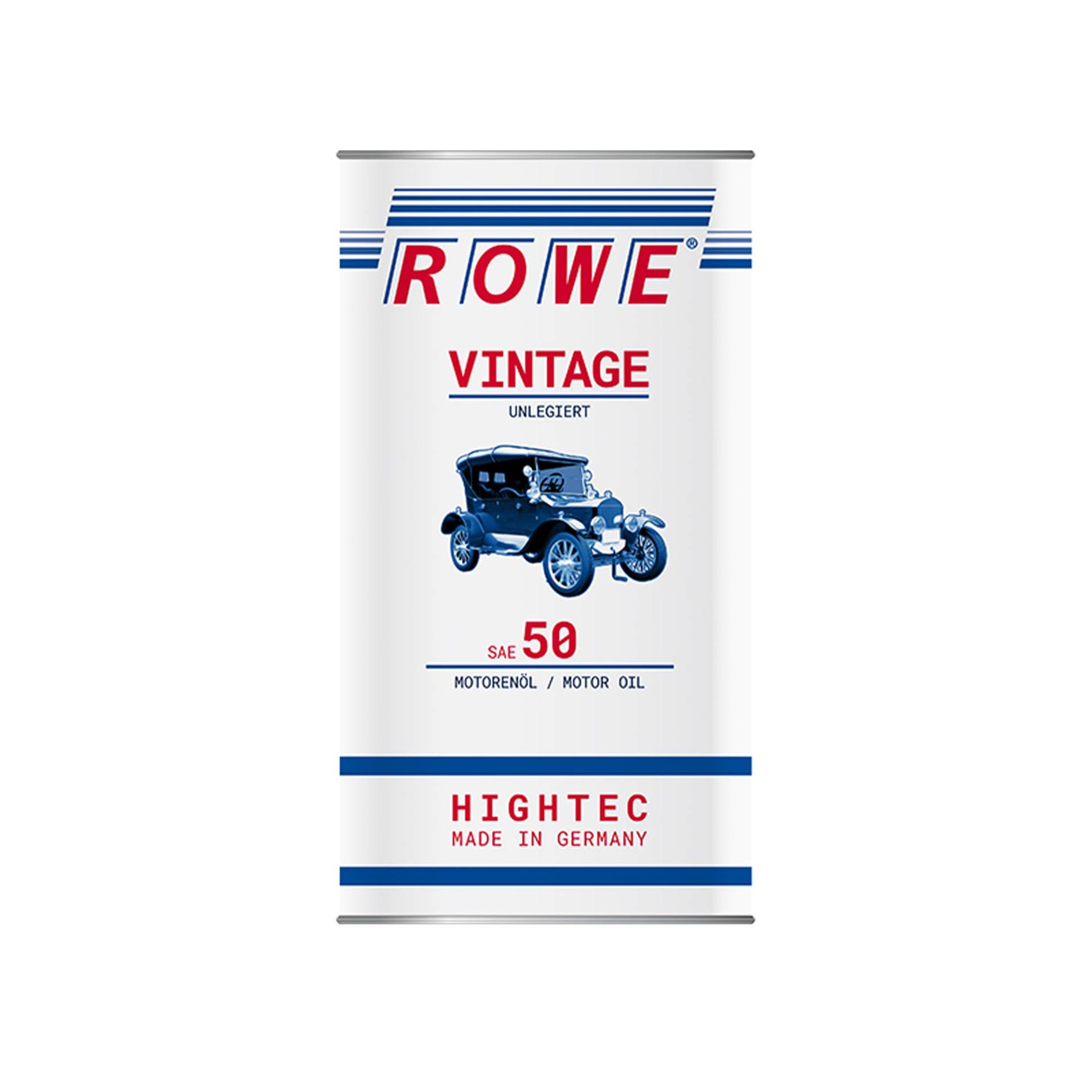 ROWE 20039 HIGHTEC VINTAGE SAE 50 UNLEGIERT - Pkw-Motorenöl mineralisch für Oldtimer mit Otto- oder Dieselmotor - 5 Liter von ROWE