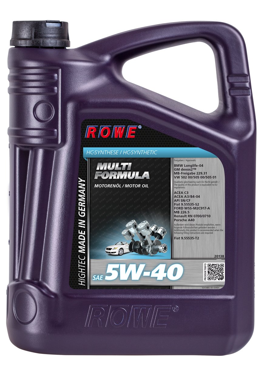 ROWE - 5 Liter HIGHTEC MULTI FORMULA SAE 5W-40 Motorenöl ROWE - 5 Liter HIGHTEC MULTI FORMULA SAE 5W-40 Motorenöl von ROWE