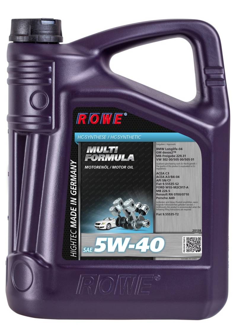 ROWE - 5 Liter HIGHTEC MULTI FORMULA SAE 5W-40 Motorenöl von ROWE