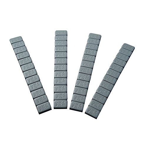 Auswuchtgewichte PKW Klebegewichte Alufelgen Riegel Stahl (Fe) Std. h=4mm b.19mm 60g (12x5g) Made in EU 100 Stück (grau/silber) von RP-TOOLS