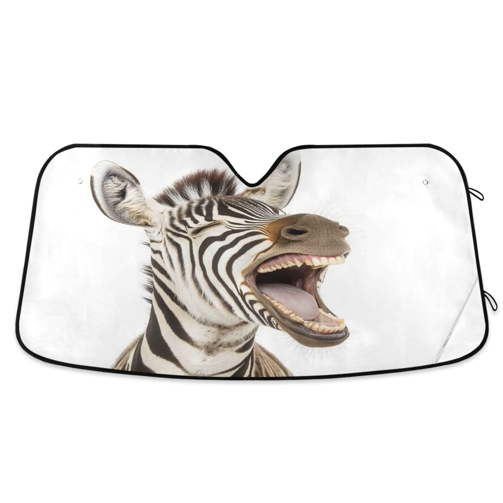 Auto Windschutzscheibe Sonnenschutz Lachendes Zebra, Faltbarer UV-Sonnenschutz für Auto, Frontscheibenabdeckung – 140 x 70 cm Auto Windschutzscheibe Sonnenschutz Lachendes Zebra, Faltbarer UV-Sonnenschutz für Auto, Frontscheibenabdeckung – 140 x 70 cm von RPLIFE