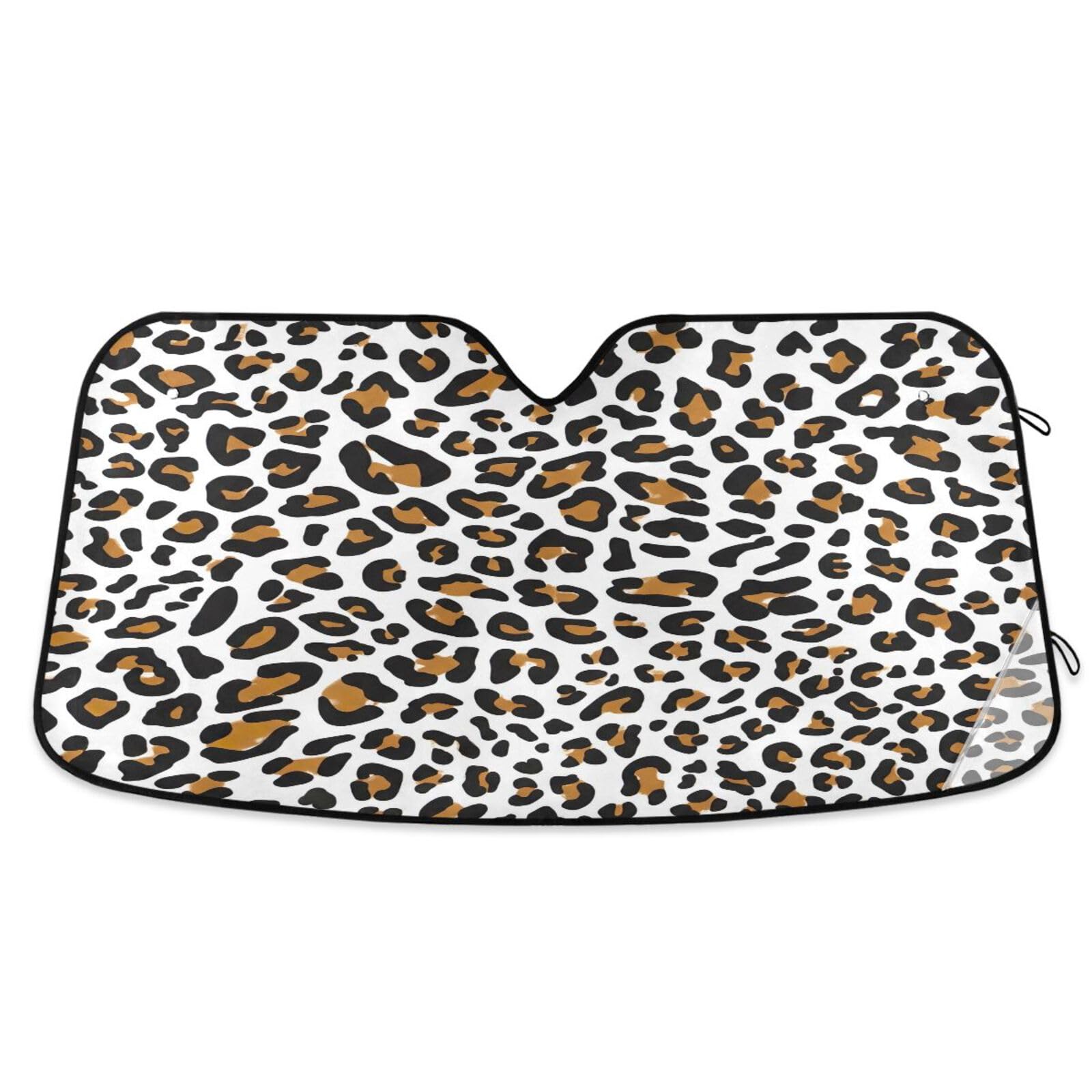 Auto Windschutzscheibe Sonnenschutz Leopard Print Braun Weiß Faltbare Frontscheibenabdeckung Auto Windschutzscheibenabdeckung - 144 x 80 cm Auto Windschutzscheibe Sonnenschutz Leopard Print Braun Weiß Faltbare Frontscheibenabdeckung Auto Windschutzscheibenabdeckung - 144 x 80 cm von RPLIFE