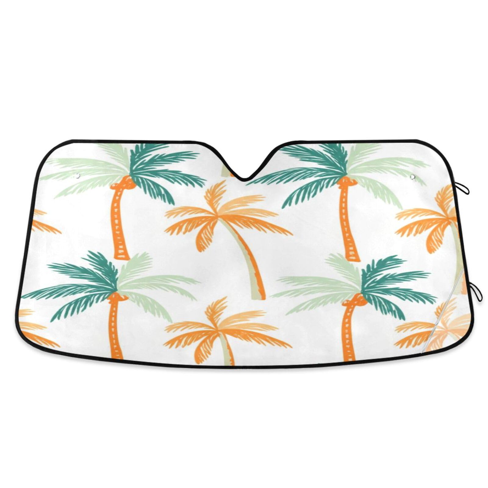 Auto Windschutzscheibe Sonnenschutz Palmen Orange Faltbare Frontscheibenabdeckung Sonnenschutz für Auto Windschutzscheibe - 144 x 80 cm Auto Windschutzscheibe Sonnenschutz Palmen Orange Faltbare Frontscheibenabdeckung Sonnenschutz für Auto Windschutzscheibe - 144 x 80 cm von RPLIFE