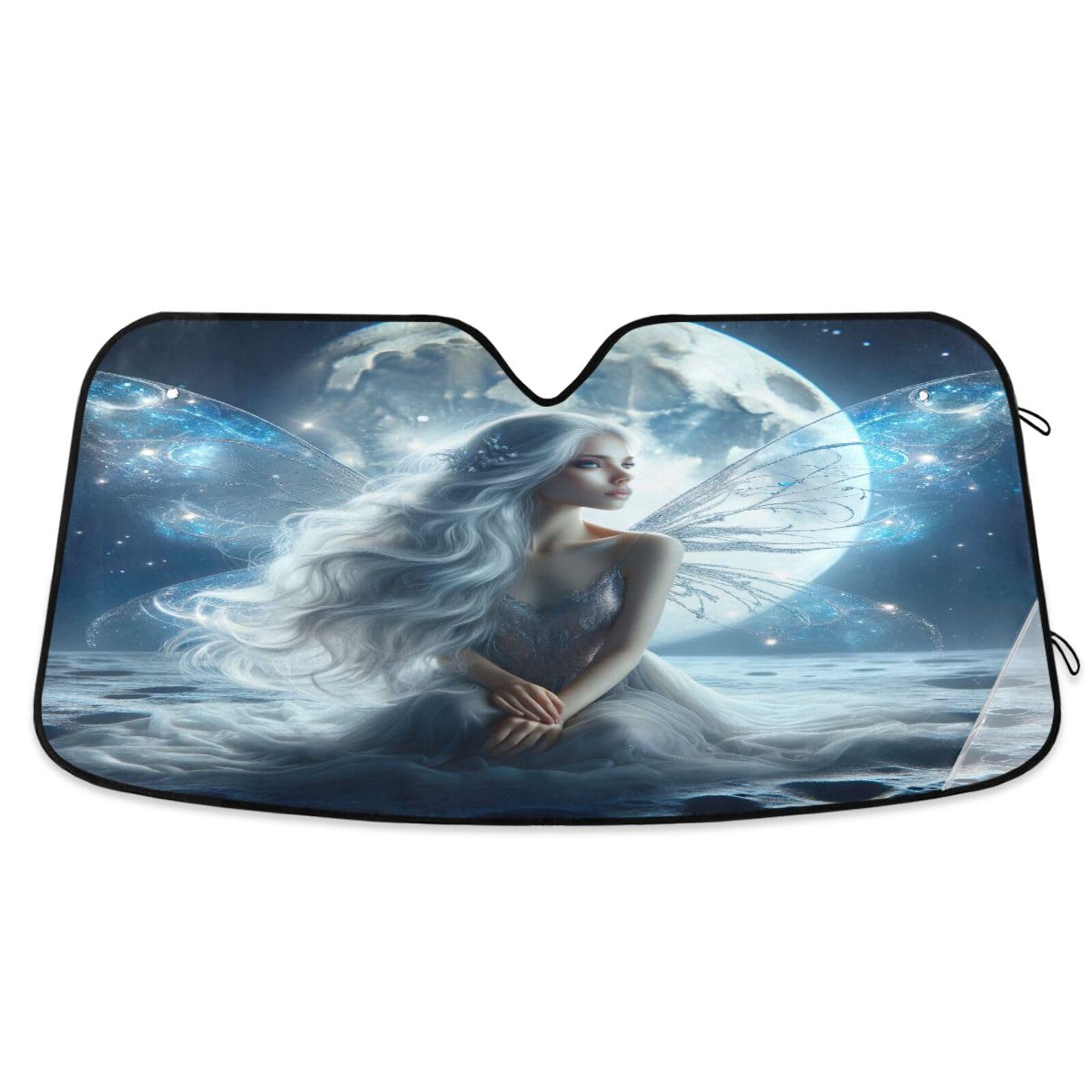 Auto-Windschutzscheiben-Schatten, Mystery Fairy Moon, faltbarer Auto-Reflektor, Sonnenschutz, Frontscheibenabdeckung (134 x 59,9 cm) von RPLIFE