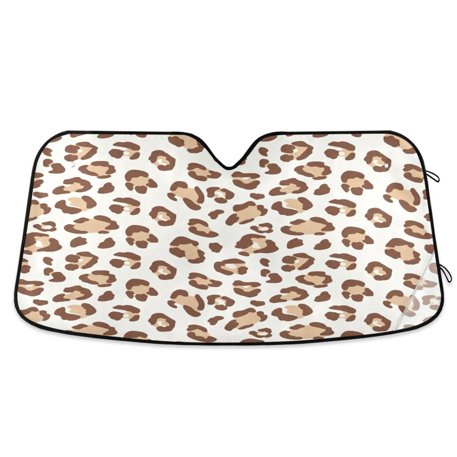 Auto-Windschutzscheiben-Sonnenschutz, Leopardenmuster, weich, braun, beige, faltbare Frontscheibenabdeckung, Windschutzscheiben-Hitzeschild – 134 x 59 cm Auto-Windschutzscheiben-Sonnenschutz, Leopardenmuster, weich, braun, beige, faltbare Frontscheibenabdeckung, Windschutzscheiben-Hitzeschild – 134 x 59 cm von RPLIFE