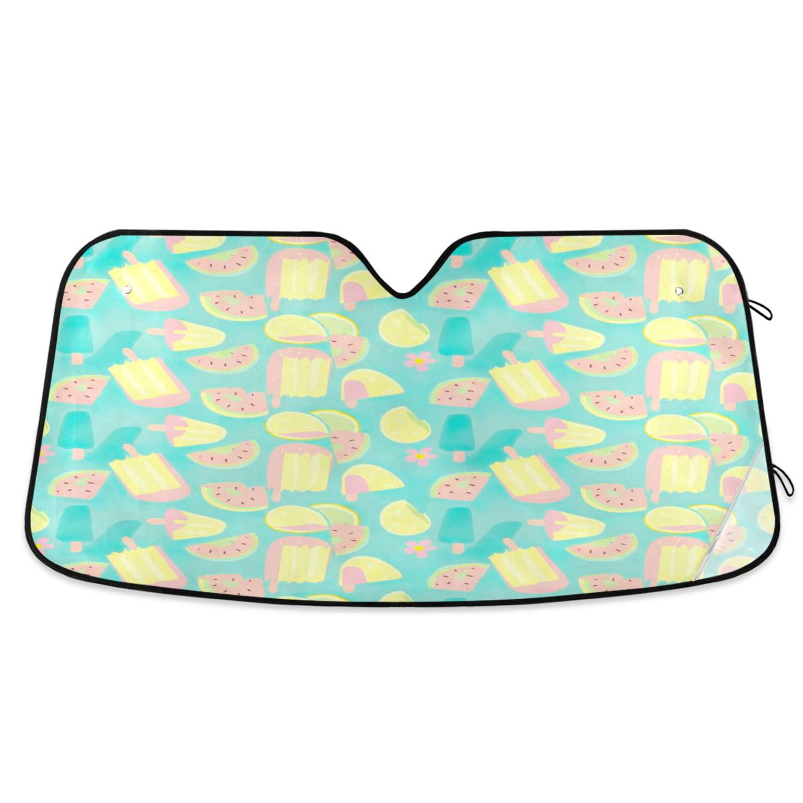 Auto-Windschutzscheiben-Sonnenschutz, niedliches Sommer-Eis am Stiel, Blaugrün, faltbare Frontscheibenabdeckung, UV-Schutz, 140 x 70 cm Auto-Windschutzscheiben-Sonnenschutz, niedliches Sommer-Eis am Stiel, Blaugrün, faltbare Frontscheibenabdeckung, UV-Schutz, 140 x 70 cm von RPLIFE