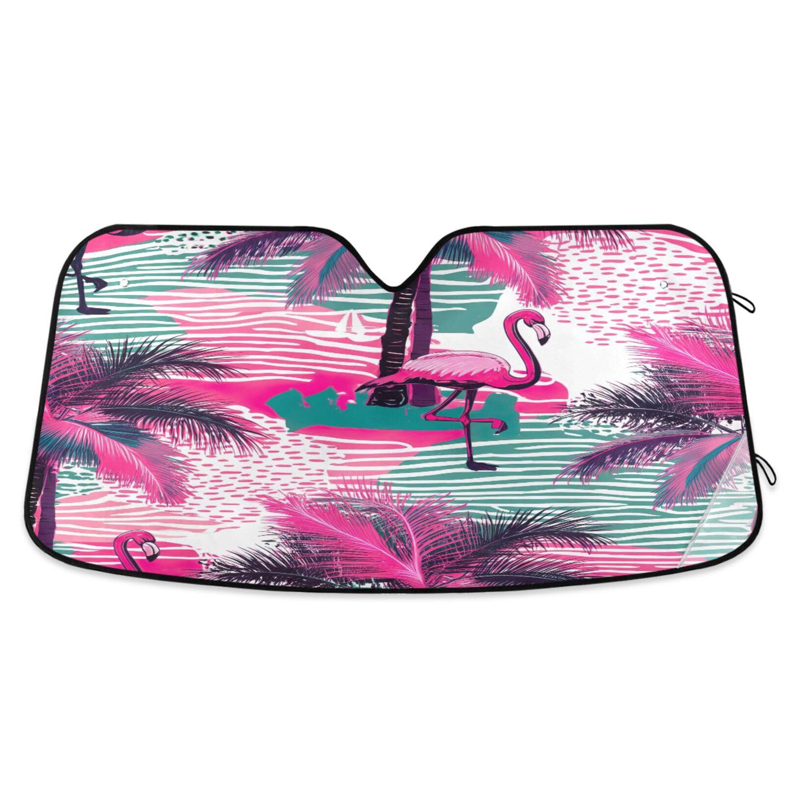 Auto-Windschutzscheiben-Sonnenschutz, rosa Flamingos, faltbare Frontscheibenabdeckung, Auto-Sonnenschutz – 140 x 70 cm Auto-Windschutzscheiben-Sonnenschutz, rosa Flamingos, faltbare Frontscheibenabdeckung, Auto-Sonnenschutz – 140 x 70 cm von RPLIFE