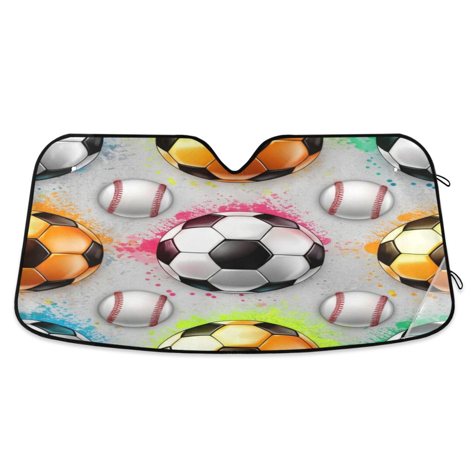 Sonnenschutz für Auto-Windschutzscheibe, Fußballbälle, faltbar, Hitzeschutz, Frontscheibenabdeckung, 140 x 70 cm, Grau Sonnenschutz für Auto-Windschutzscheibe, Fußballbälle, faltbar, Hitzeschutz, Frontscheibenabdeckung, 140 x 70 cm, Grau von RPLIFE