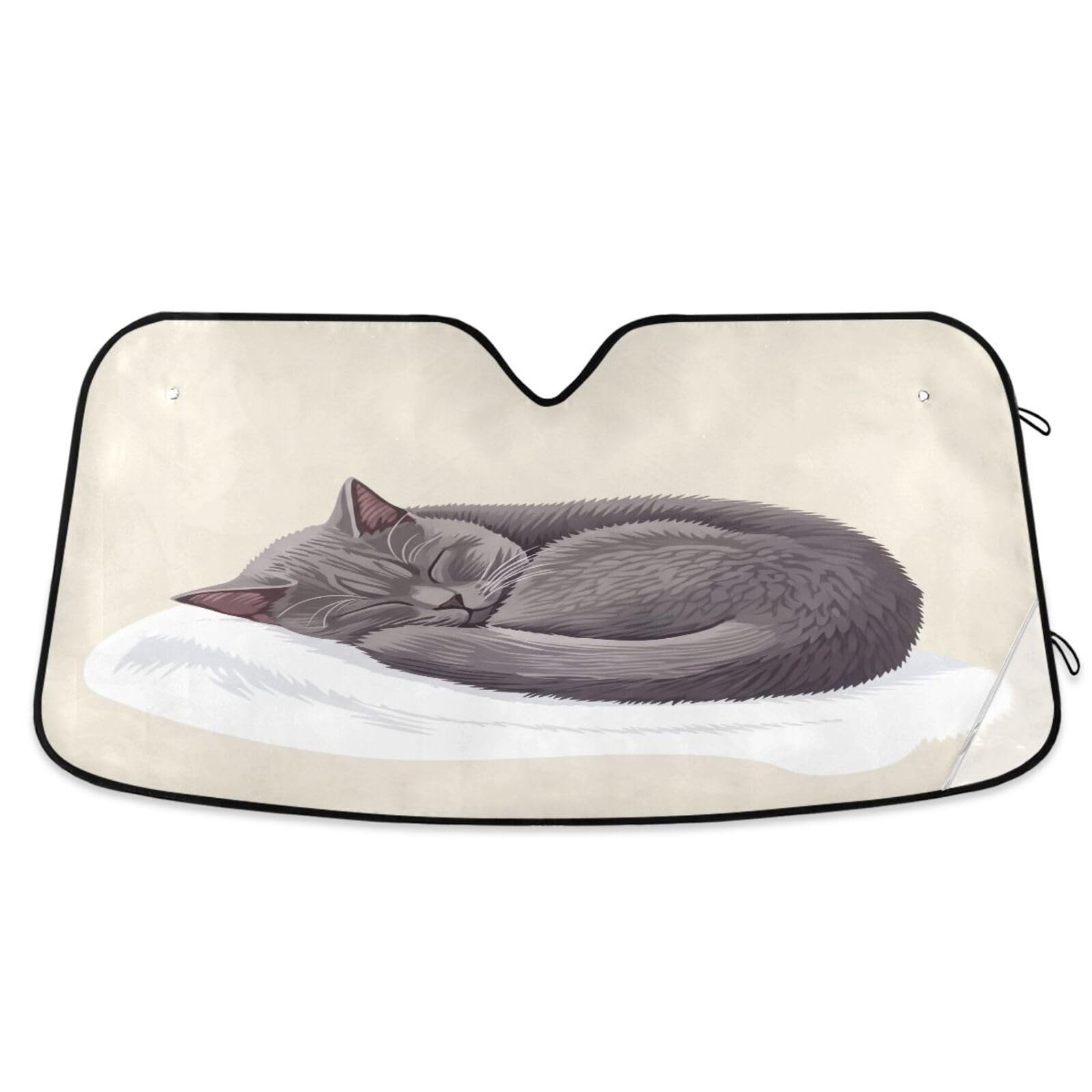 Sonnenschutz für Auto-Windschutzscheibe, graue Katze, faltbare Auto-Windschutzscheiben-Isolierung, Frontscheibenabdeckung – 144 x 80 cm Sonnenschutz für Auto-Windschutzscheibe, graue Katze, faltbare Auto-Windschutzscheiben-Isolierung, Frontscheibenabdeckung – 144 x 80 cm von RPLIFE