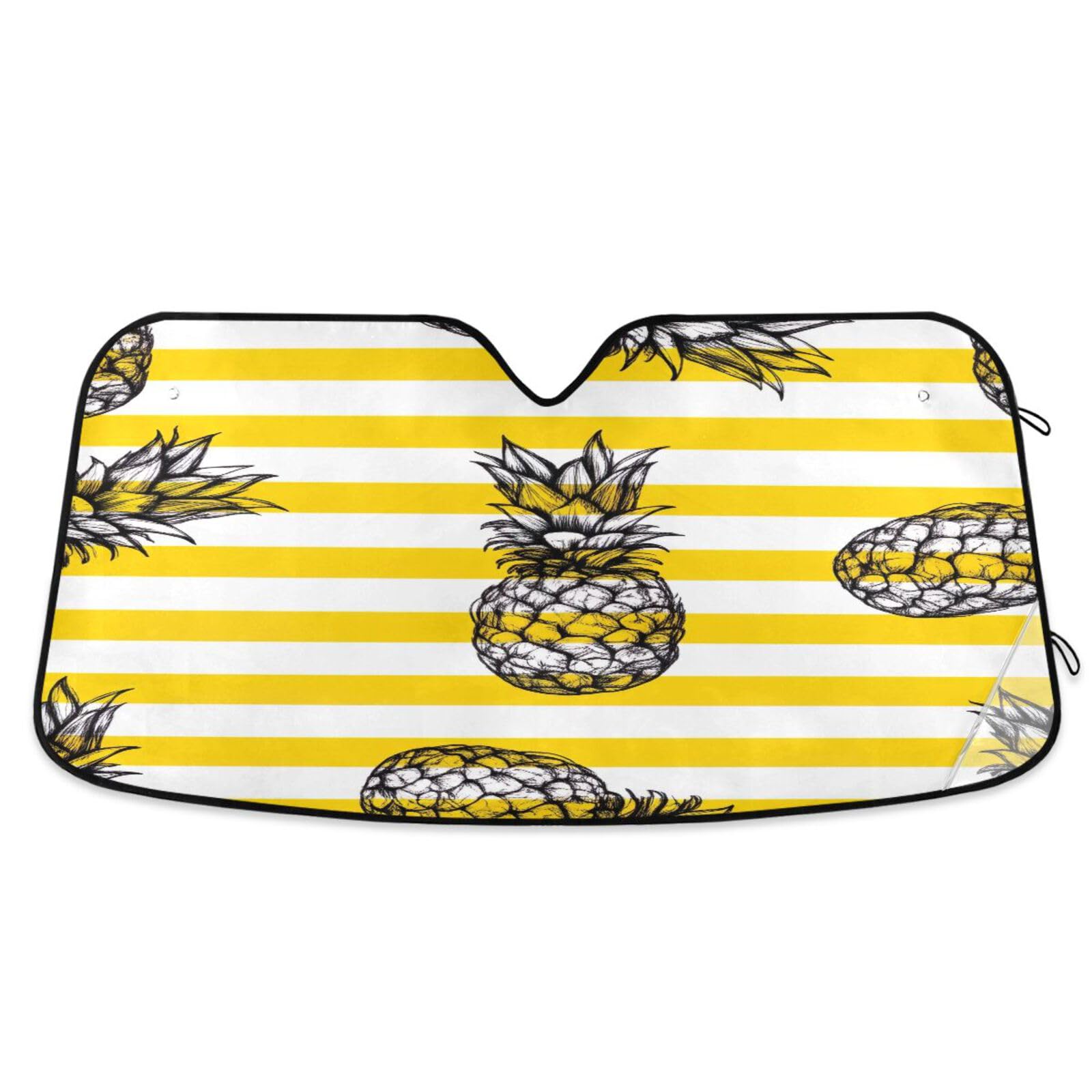 Sonnenschutz für Auto Windschutzscheibe Ananas Streifen Faltbare Frontscheibenabdeckung Windschutzscheibe Sonnenblende - 144 x 80 cm Sonnenschutz für Auto Windschutzscheibe Ananas Streifen Faltbare Frontscheibenabdeckung Windschutzscheibe Sonnenblende - 144 x 80 cm von RPLIFE