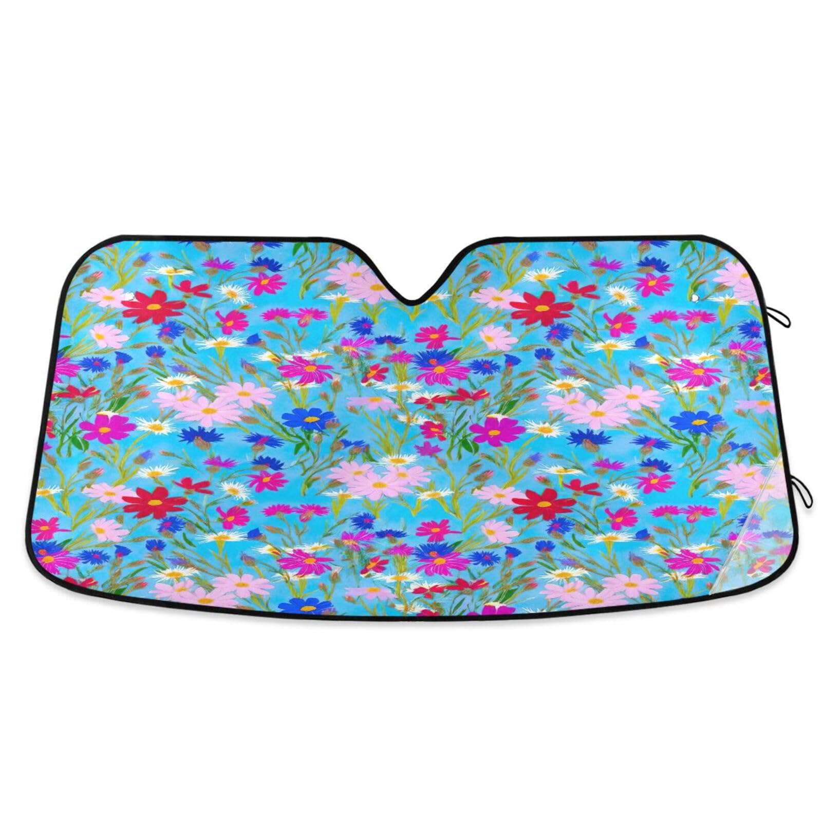 Sonnenschutz für die Windschutzscheibe, bunte Blumen, faltbare Frontscheibenabdeckung, Auto-Sonnenschutz – 144 x 80 cm Sonnenschutz für die Windschutzscheibe, bunte Blumen, faltbare Frontscheibenabdeckung, Auto-Sonnenschutz – 144 x 80 cm von RPLIFE