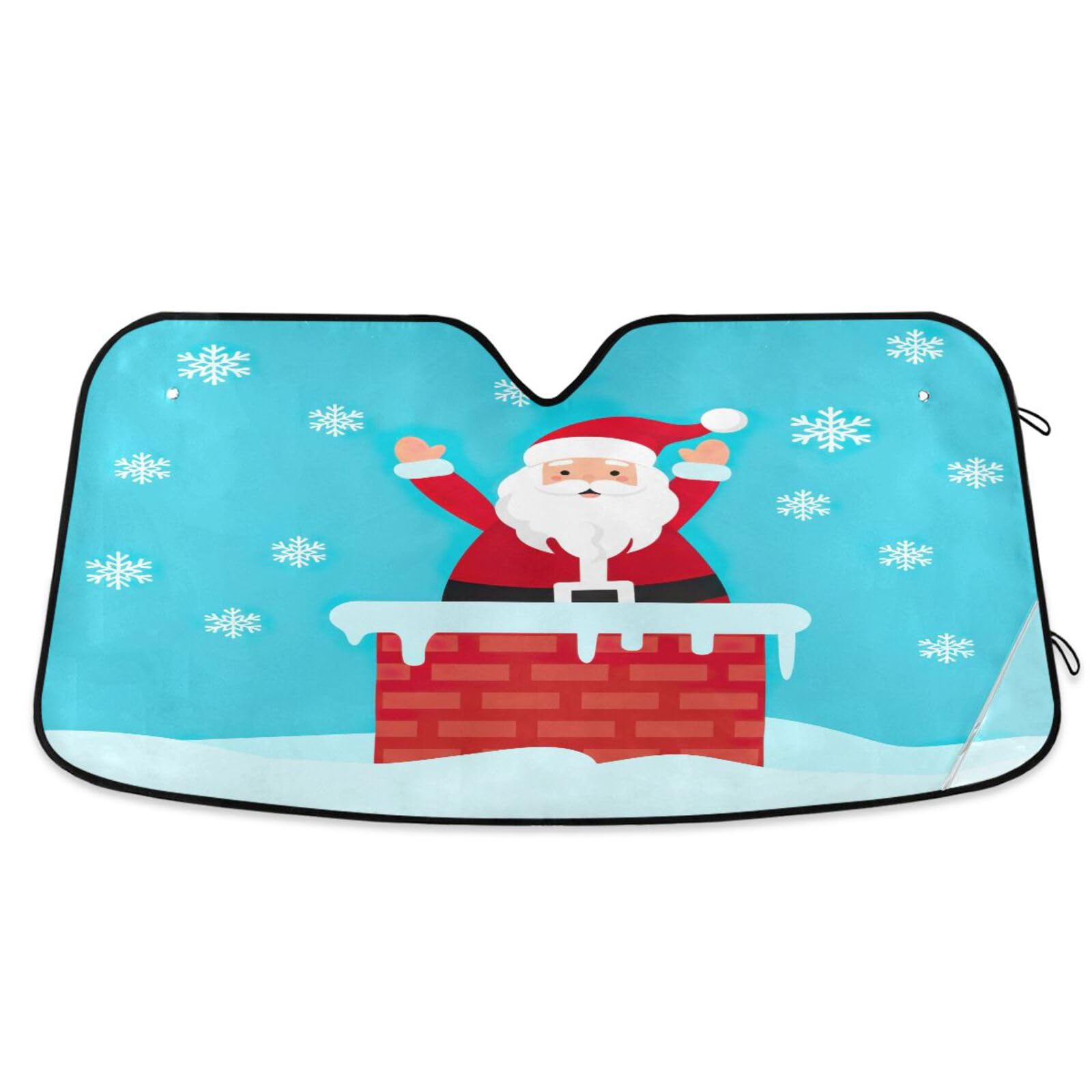Windschutzscheiben-Sonnenschutz, Cartoon-Weihnachtsmann, blau, faltbarer Auto-Windschutzscheibenschutz vor Hitze, Frontscheibenabdeckung – 140 x 70 cm Windschutzscheiben-Sonnenschutz, Cartoon-Weihnachtsmann, blau, faltbarer Auto-Windschutzscheibenschutz vor Hitze, Frontscheibenabdeckung – 140 x 70 cm von RPLIFE