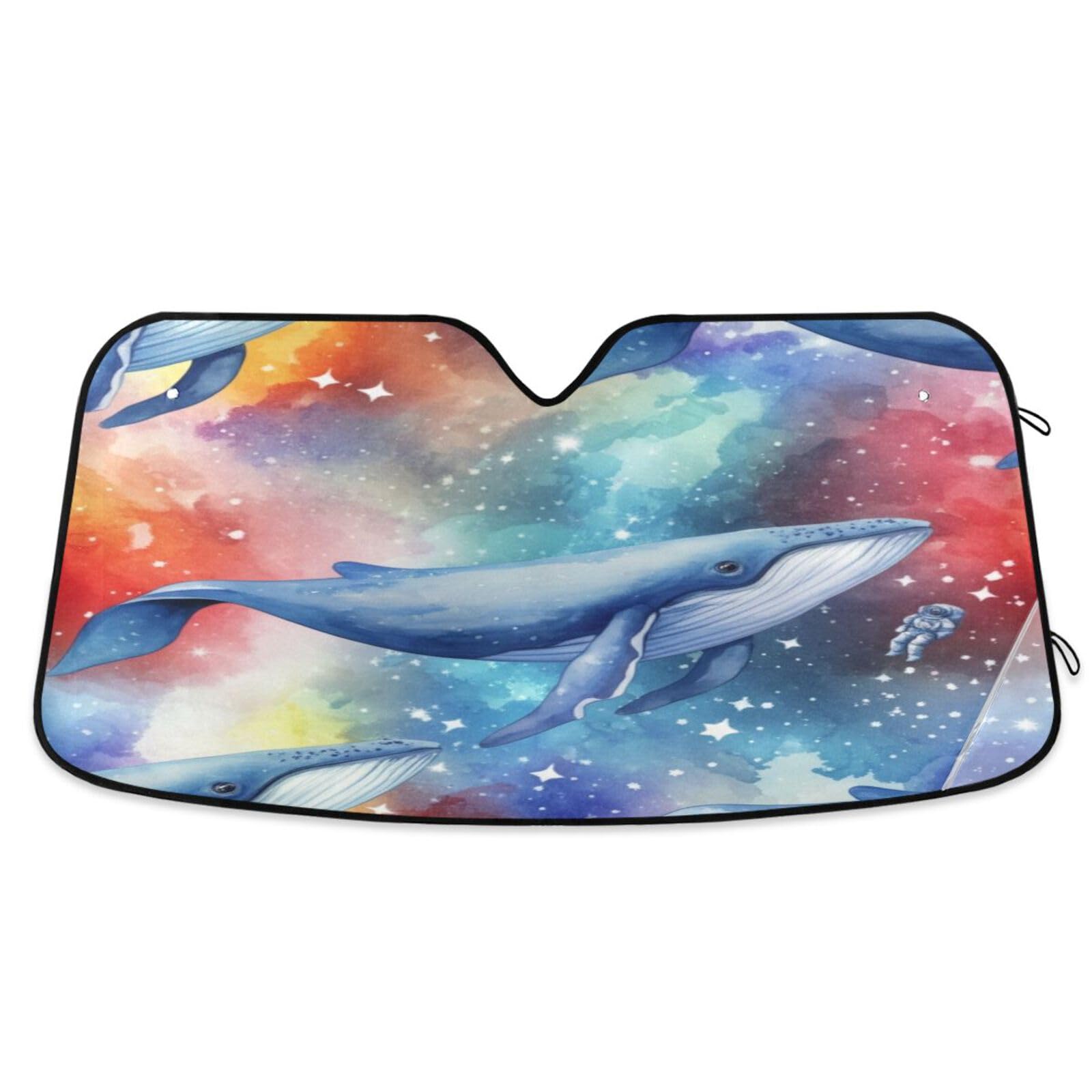 Windschutzscheiben-Sonnenschutz, Galaxiewale, Regenbogen, faltbarer Auto-Sonnenschutz, Frontscheibenabdeckung, 144 x 80 cm Windschutzscheiben-Sonnenschutz, Galaxiewale, Regenbogen, faltbarer Auto-Sonnenschutz, Frontscheibenabdeckung, 144 x 80 cm von RPLIFE
