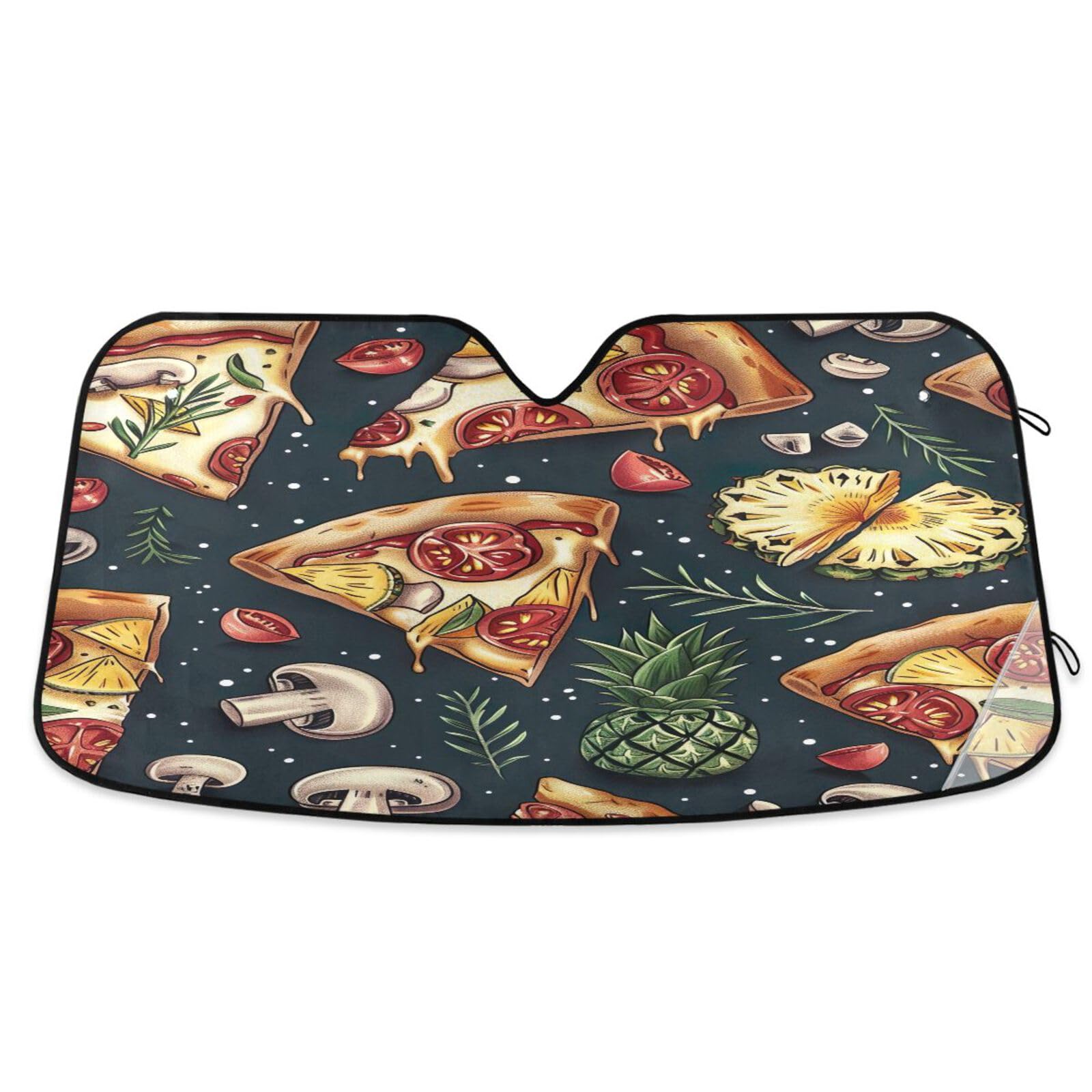 Windschutzscheiben-Sonnenschutz, Pizzascheiben, Ananas, faltbarer Auto-Reflektor, Sonnenschutz, Frontscheibenabdeckung – 144 x 80 cm Windschutzscheiben-Sonnenschutz, Pizzascheiben, Ananas, faltbarer Auto-Reflektor, Sonnenschutz, Frontscheibenabdeckung – 144 x 80 cm von RPLIFE