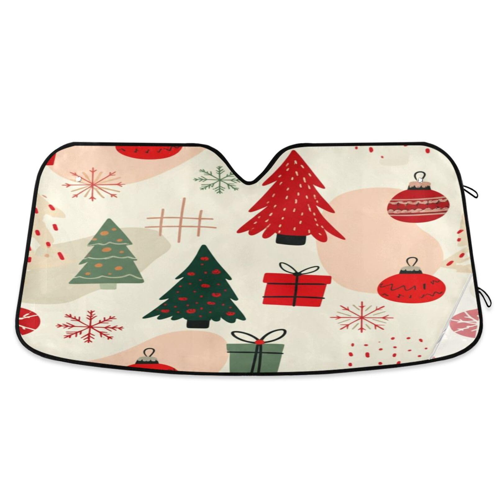 Windschutzscheiben-Sonnenschutz, Winter-Weihnachtsbäume, faltbarer Auto-Reflektor-Sonnenschutz, Frontscheibenabdeckung (134 x 59,9 cm) von RPLIFE