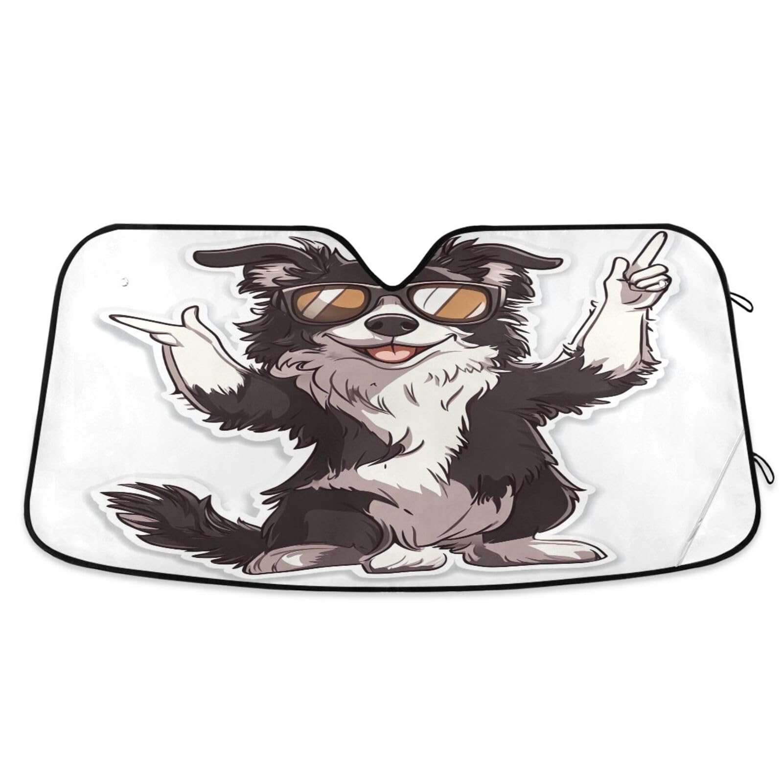 Windschutzscheiben-Sonnenschutz, niedlicher Border Collie, faltbare Frontscheibenabdeckung, Sonnenschutz für die Windschutzscheibe – 140 x 70 cm Windschutzscheiben-Sonnenschutz, niedlicher Border Collie, faltbare Frontscheibenabdeckung, Sonnenschutz für die Windschutzscheibe – 140 x 70 cm von RPLIFE
