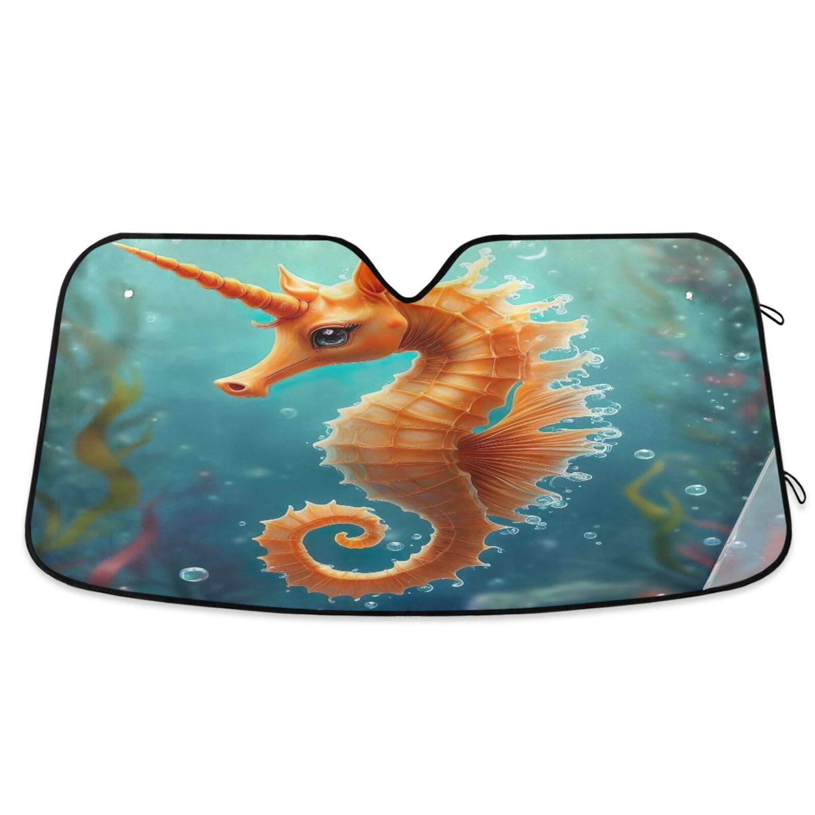 Windschutzscheiben-Sonnenschutz, niedliches Seepferdchen-Einhorn, faltbare Frontscheibenabdeckung, UV-Sonnenschutz für Auto – 140 x 70 cm Windschutzscheiben-Sonnenschutz, niedliches Seepferdchen-Einhorn, faltbare Frontscheibenabdeckung, UV-Sonnenschutz für Auto – 140 x 70 cm von RPLIFE