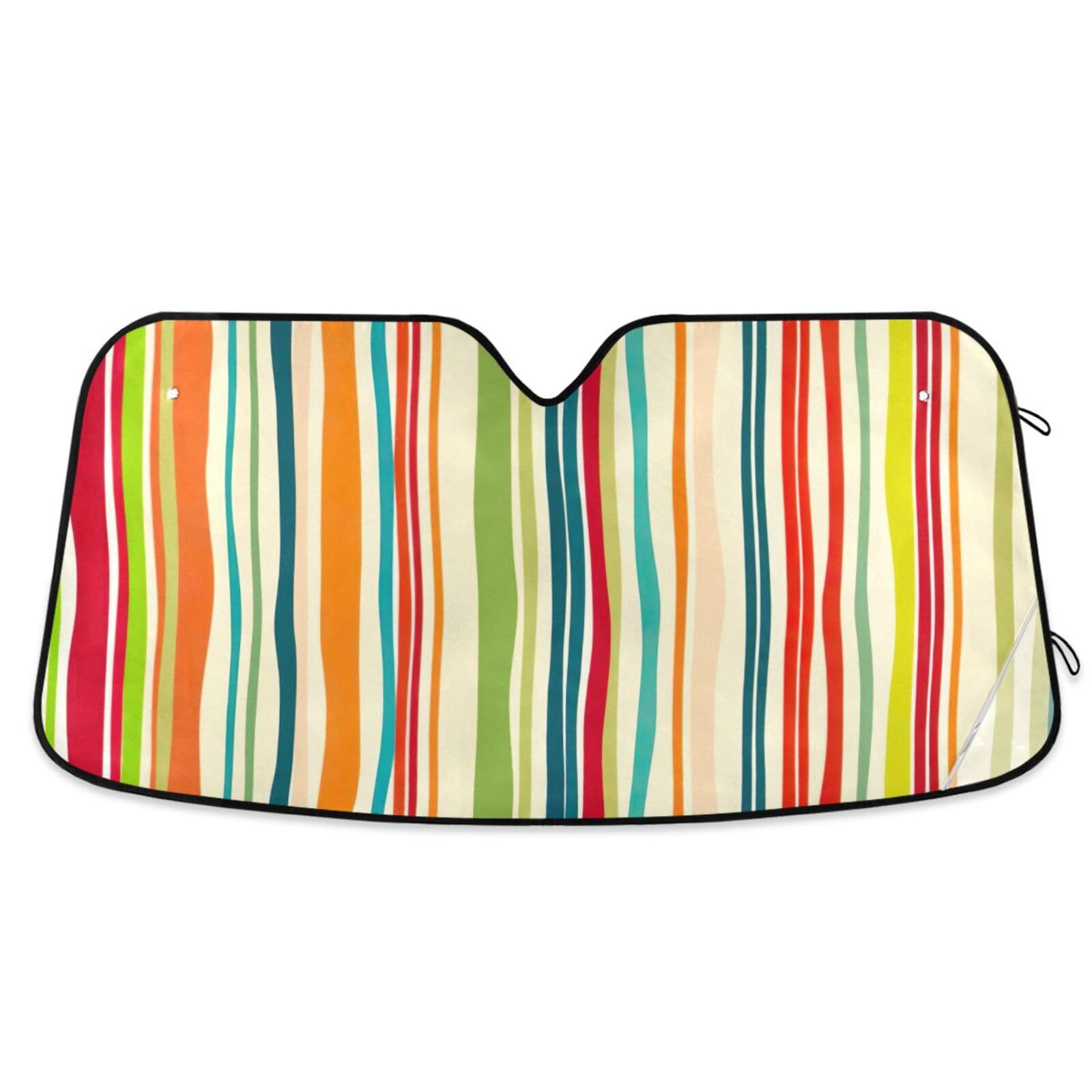 Windschutzscheiben-Sonnenschutz, vertikale gewellte Linien, Pastellfarben, Orange, faltbare Frontscheibenabdeckung, Windschutzscheiben-Hitzeschild – 140 x 70 cm Windschutzscheiben-Sonnenschutz, vertikale gewellte Linien, Pastellfarben, Orange, faltbare Frontscheibenabdeckung, Windschutzscheiben-Hitzeschild – 140 x 70 cm von RPLIFE